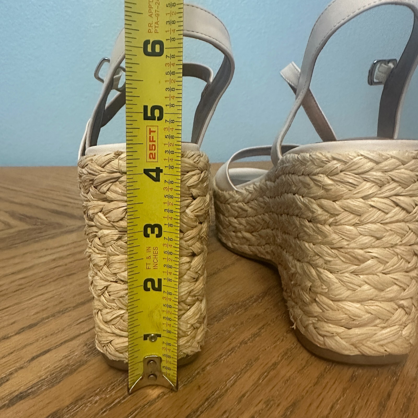 Universal Thread Platform Wedge White Sandals Ank… - image 11