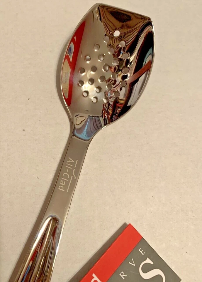 All-Clad 9.5" Slotted Serving Spoon Cook Serve Tool 18/10 SS Brand New w/ Tags  - Image 3 of 4