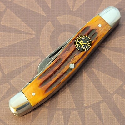 Remington Knife 3 Blade Medium Stockman Bone Handles 3 1/2'' Closed