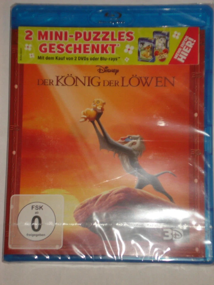 Der König der Löwen 3D und 2D  Neu Blu Ray 2 Disc Edition Disney  - Bild 1 von 1