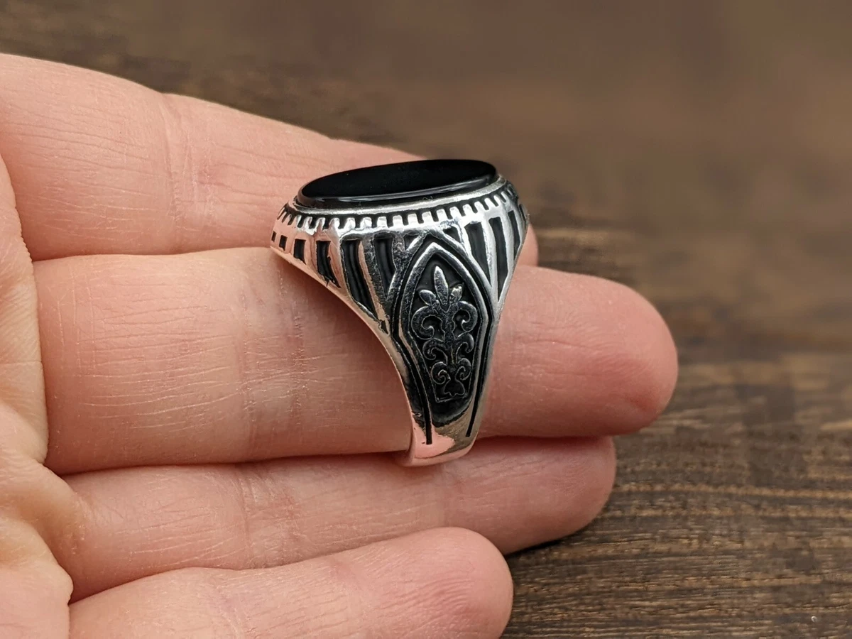 Mens silver shop rings ebay