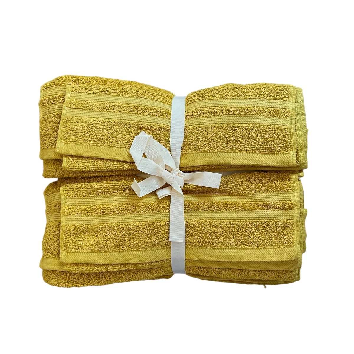 Large Sonoma Towel Set - Bath Hand And Washcloths Set of 12 Saffron Yellow  New