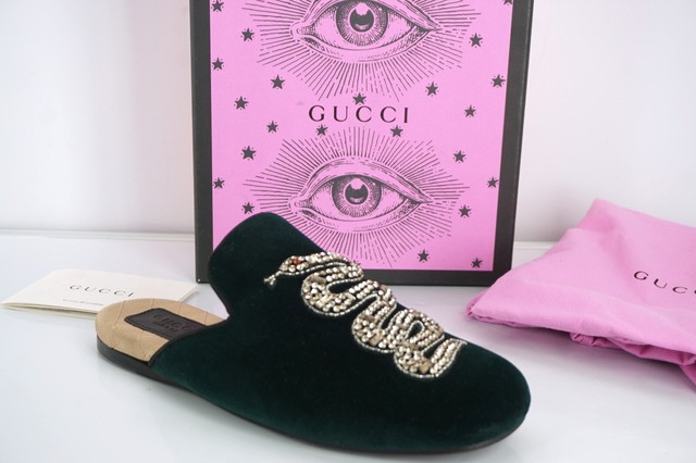 gucci snake mules