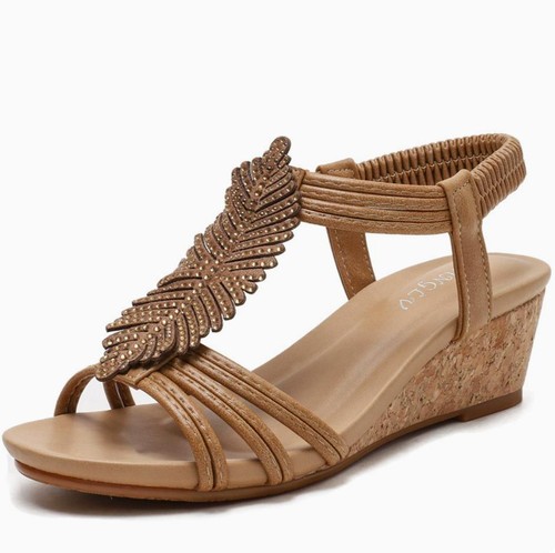 Damen-Sandalen Bohemian's Sommer offene Zehenpartie Fersenriemen Anti-Rutsch Freizeitschuhe neu - Bild 14 von 27