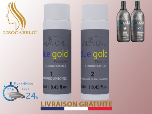 Smoothing to The Tanin 2x250ml (Taninoplastie) bluegold premium+1masque+1paire - Picture 1 of 2