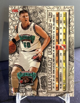 1996-97 Fleer Metal Basketball Bryant Reeves Vancouver Grizzlies