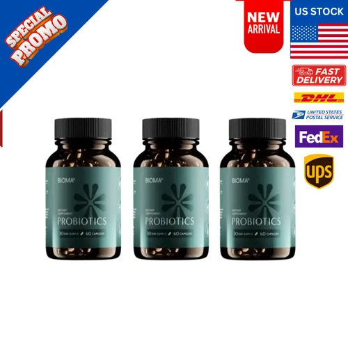 3 Bioma Probiotics for Digestive Health| 3-in-1 Gut Health Formula | 60 Capsules