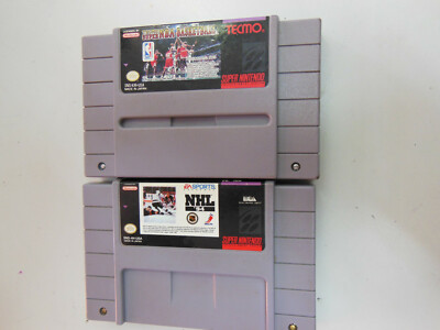 Nintendo NTSC Tecmo Super NBA Basketball + NHL 94