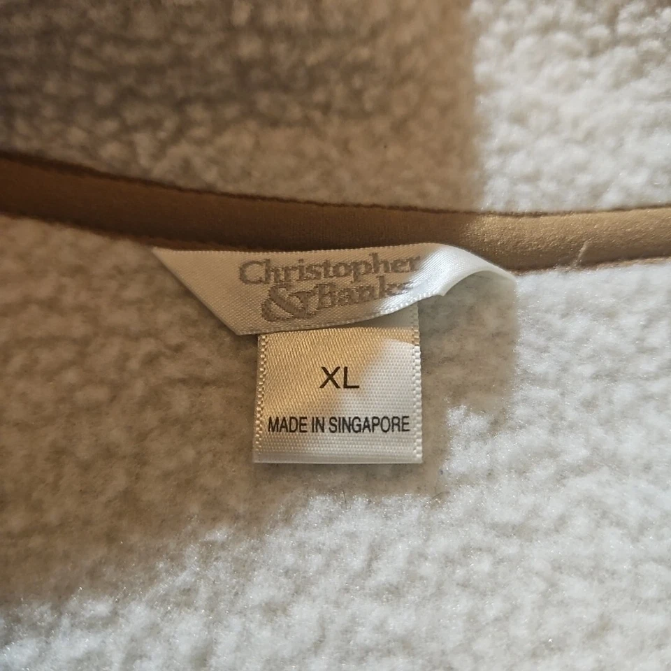 Жилет женский Christopher Banks очень большой без рукавов на молнии шерпа флис - Изображение 2 из 4