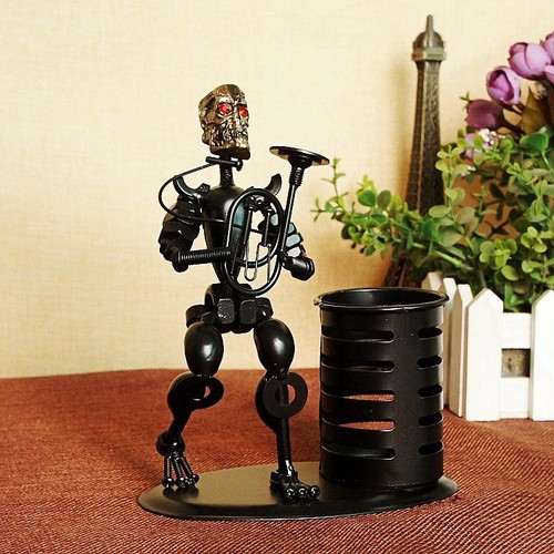 Skeleton Sculpture Pen Holder Pencil Cup Stationary Storage Desktop Organizer - Picture 4 of 25