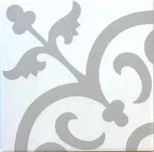 Flora Encaustic Beige 8" x 8" Satin Glaze Ceramic Wall Floor Tile (PER PIECE)