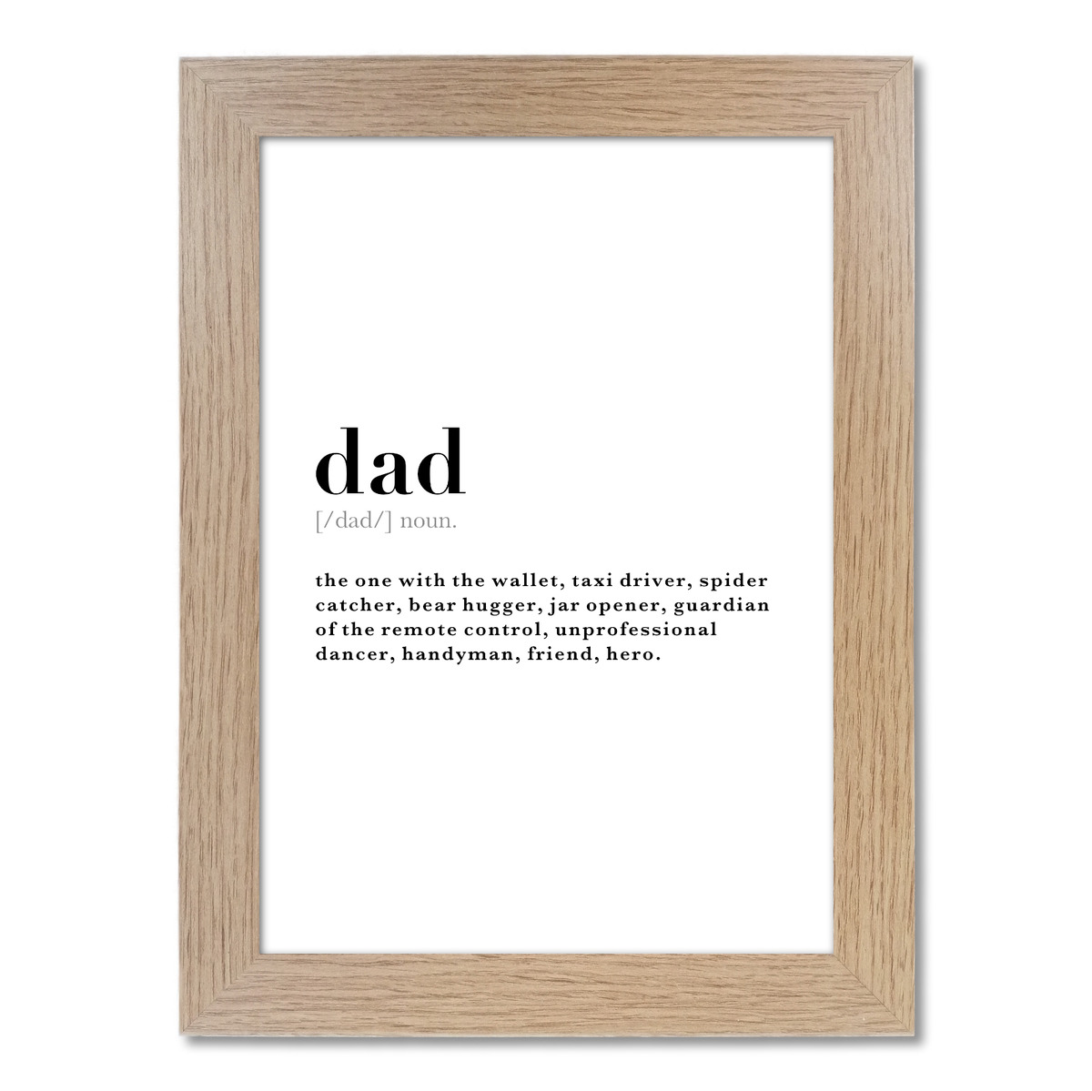 Daddy Dad Dictionary Definition Meaning Wall Art Print Poster Home ...