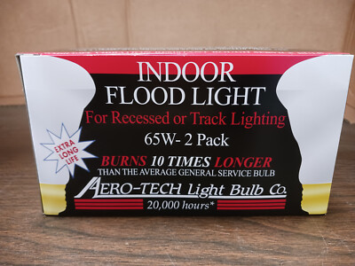 Aero-Tech 65BR30 Indoor Flood Lights -65w - 20,000 Hours - 2 Pieces
