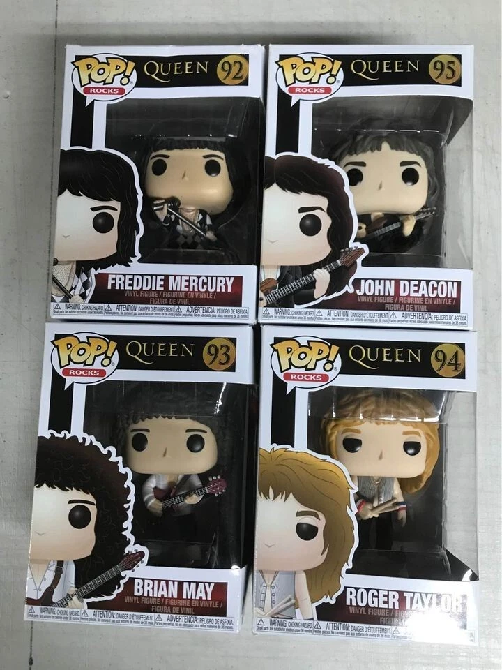 Funko Pop QUEEN #92,93,94 & 95 Freddie Mercury, John Deacon, Brian May,  Roger