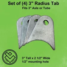 3" Radius Tabs -Set of (4), Axle Mount Tabs, Suspension, Sway Bar, Crawler tab