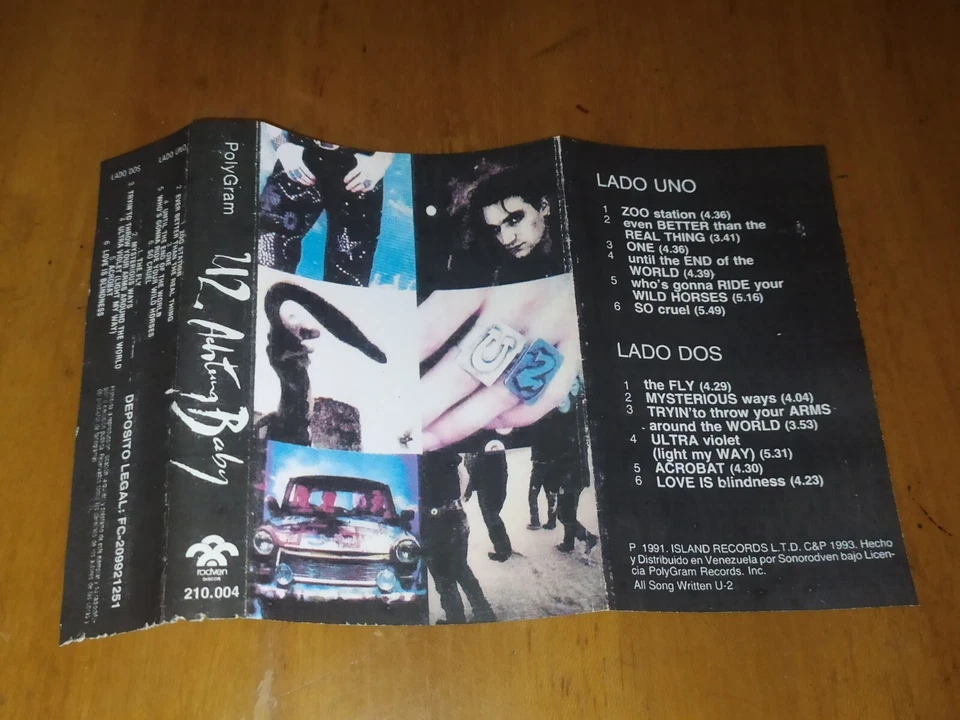 U2 - Achtung Baby ULTRA RARE cassette Venezuela Rodven 1993 VG+/VG+ - Image 4 of 4