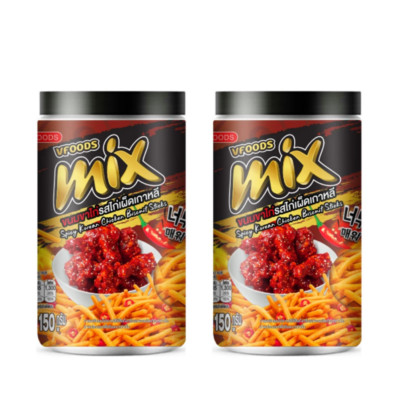 Vfoods Mix Spicy Korean Chicken Flavor Biscuit Sticks Snack Crispy Thai x 2