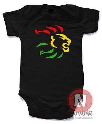 Naughtees Clothing Rasta Löwe Reggae Dub Strampler Baby Anzug 100% Baumwolle Neu