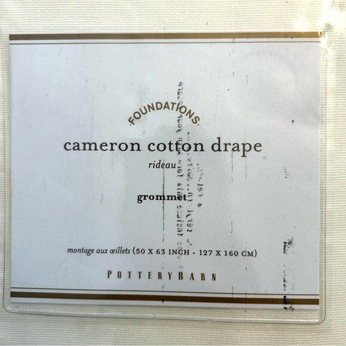 Pottery barn cream Cameron cotton curtain drape w grommets new 50x63 eBay
