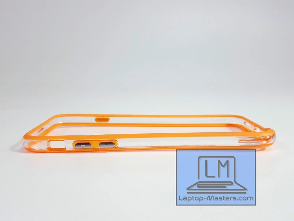 Parachoques Insten iPhone 6/6s naranja/claro con botón de metal Foto 2 de 3