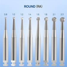 JMU Dental Carbide Burs Round-Shaped RA1-8 For Slow Speed