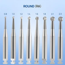 JMU Dental Carbide Burs Round-Shaped RA1-8 For Slow Speed
