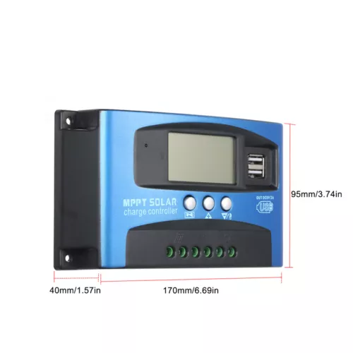 Solar Panel Regulator Charge Controller 12V/24V Auto Focus Tracking MPPT PWM - Picture 10 of 55