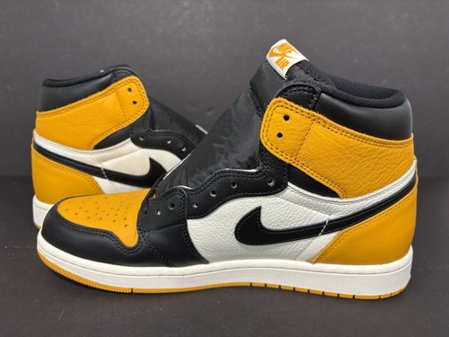 Nike Air Jordan Retro 1 High OG Yellow Toe Taxi Sail 555088-711 Men's Size 10.5 - Picture 4 of 12