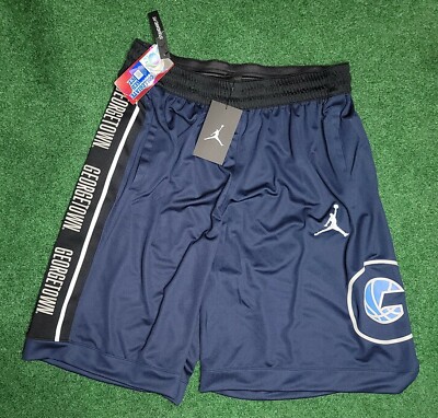 Nike Air Jordan Georgetown Hoyas Basketball Shorts Navy Blue Pockets ...