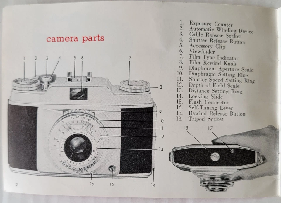 Ansco MEMAR Instruction Manual Original How To Use Your Ansco Memar Vintage - Image 3 of 4