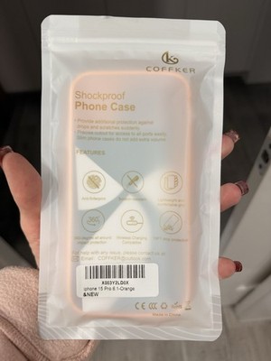 Coffker for iPhone 15 Pro Case Orange Liquid Silicone