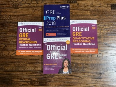 BUNDLE ETS Official GRE Super Power Pack Test Prep 3-Book Set & Kaplan Prep Plus