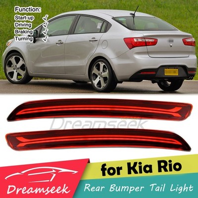 LED Rear Tail Light for Kia Rio Sedan 12-14 Reflector Bumper Brake Lamp w/ Turn