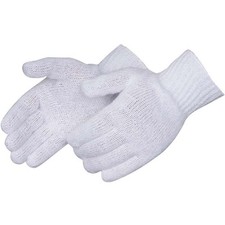 White Cotton Knit Work Gloves 300 Pair Bleached Poly Blend Reversible Warehouse