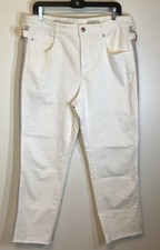 PILCRO  THE LETTERPRESS ANTHROPOLOGIE JEANS SZ 31 WHITE BUTTON FLY RAW HEM