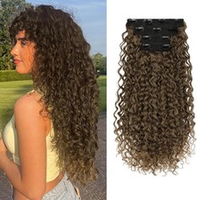 20" 4PCS Medium Brown Light Brown Curly Hair Extensions for Women 157E326640