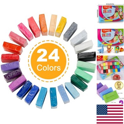 24-Color Polymer Clay Kit: Non-Toxic Set for Kids and Beginners' Creativity