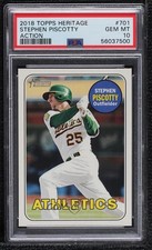 2018 Heritage High Number Action Image Variation SP Stephen Piscotty PSA 10 11rv