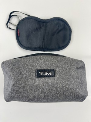 TUMI for Delta Airlines gray mini travel pouch cosmetic case pencil bag 8x4x3 