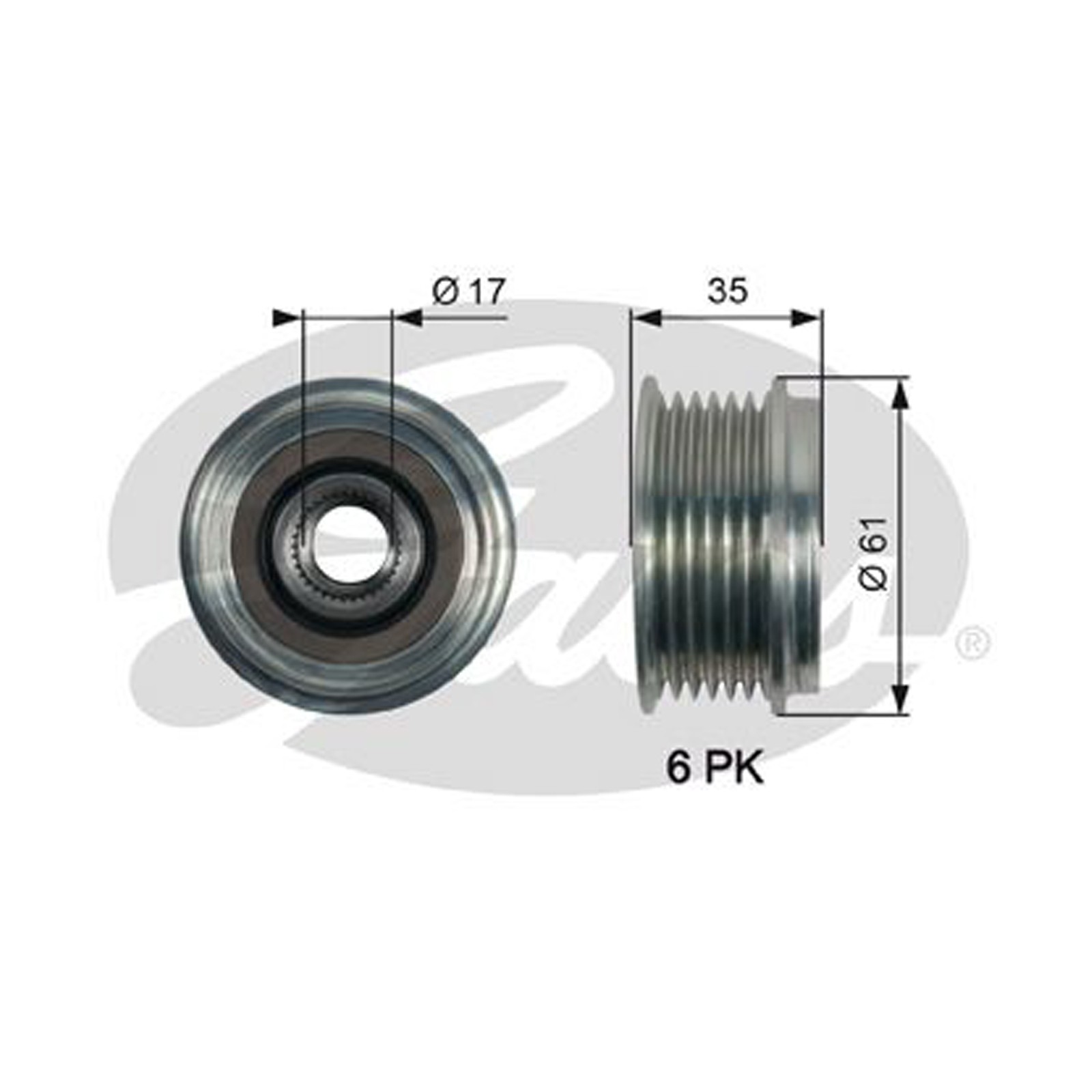 Fits GATES OAP7166 OAP7166 OVERRUNNING ALT. PULLEY - Image 15