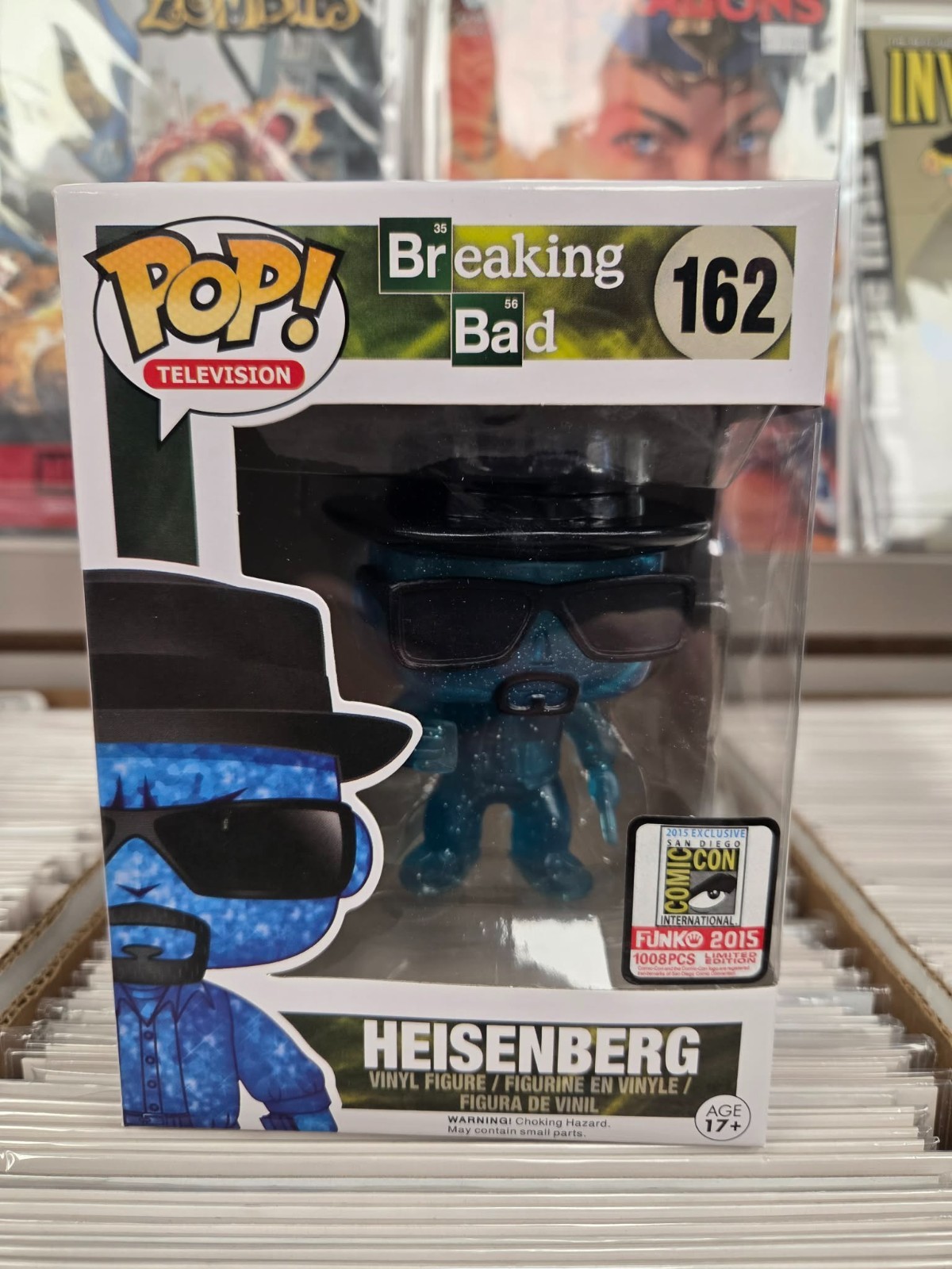 Heisenberg Blue Crystal Breaking Bad Funko Pop 162 Sdcc 2015 + Hard Protector