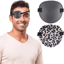2PCS Eye Patch, Medical Eye Patches for Adults Kids Adjustable Eyepatch for Righ