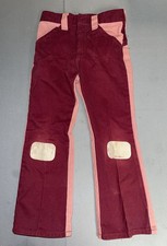 Vintage 1970s Boys Billy The Kid Pink Plumb 2 Tone Pants Knee Patches 22X18