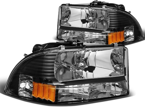 For 94-02 Dodge Ram Truck LEFT Side Chrome/Amber Corner Headlight w/Signal Lamp