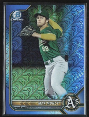 Max Muncy 2022 Bowman Chrome Mega Box Mojo Blue /150 #BCP-222 Oakland Athletics