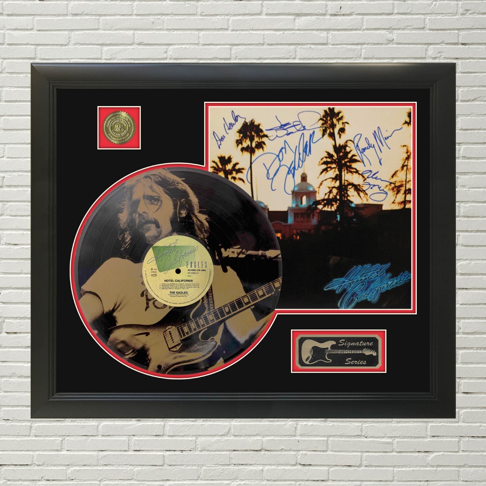 Eagles Laser Etched Black Vinyl Record Reproduction Signed LP Display 2 