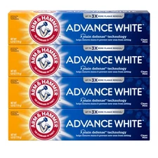 ARM & HAMMER Advance White Toothpaste: Whitening, Fluoride, Stain Defense, 4-Pac