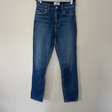 Agolde Jeans Blue High Rise Slim Fit Button Fly Women Size 25 Made In USA