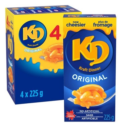 Kraft Dinner Original Macaroni & Cheese, 225g Box, 4 31.74 Ounce (Pack of 1)