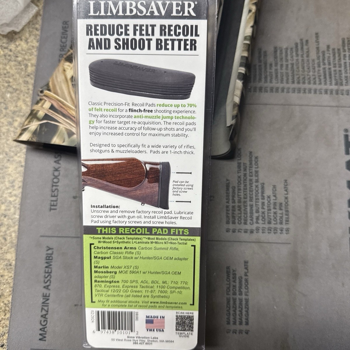 Remington 1100 Stock Kit Forend Forearm Buttpad Mossy Oak Camo 12